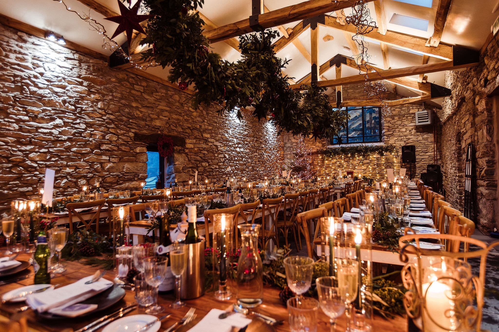 The barn dressed for dinner